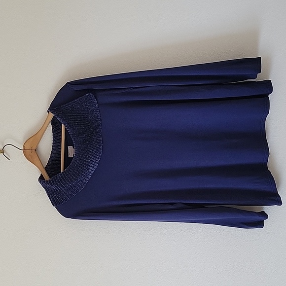 Chico's Navy CoziSoft Envelope Neck Tunic Size XL - Picture 2 of 7